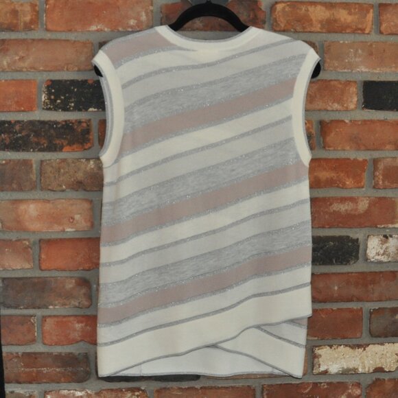 Ted Baker London Julonia Pastel & Silver Stripe Sleeveless Sweater Vest 2 - Picture 6 of 11